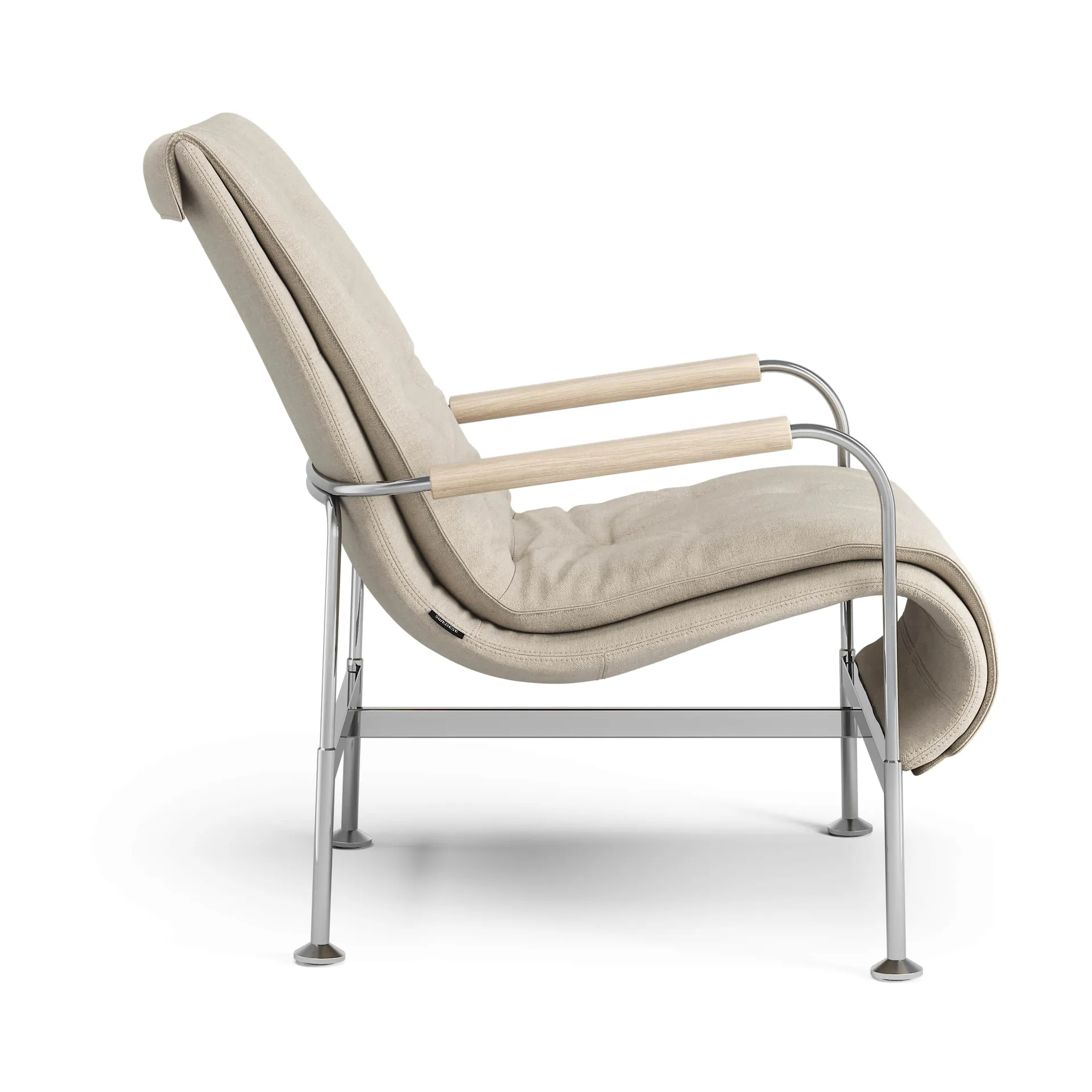 Serpentine armchair, Fabric Romo Linara Rye-chrome Swedese