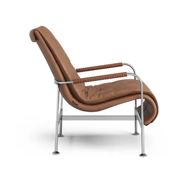 Serpentine armchair - Leather Elmo Soft Light Brown-chrome-tärnsjö Cognac - Swedese