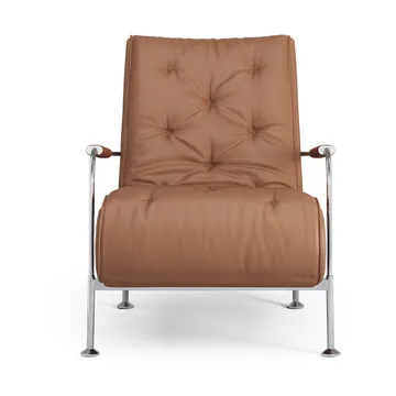 Serpentine armchair - Leather Elmo Soft Light Brown-chrome-tärnsjö Cognac - Swedese