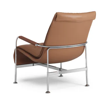Serpentine armchair - Leather Elmo Soft Light Brown-chrome-tärnsjö Cognac - Swedese