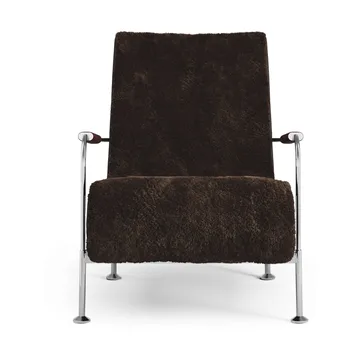 Serpentine armchair - Sheepskin Espresso-chrome-Tärnsjö Tobacco - Swedese