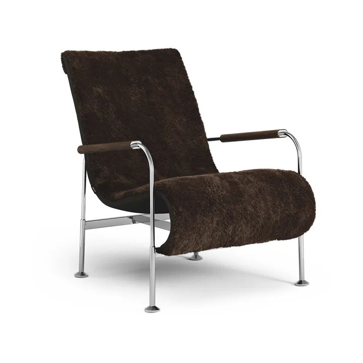 Serpentine armchair - Sheepskin Espresso-chrome - Swedese