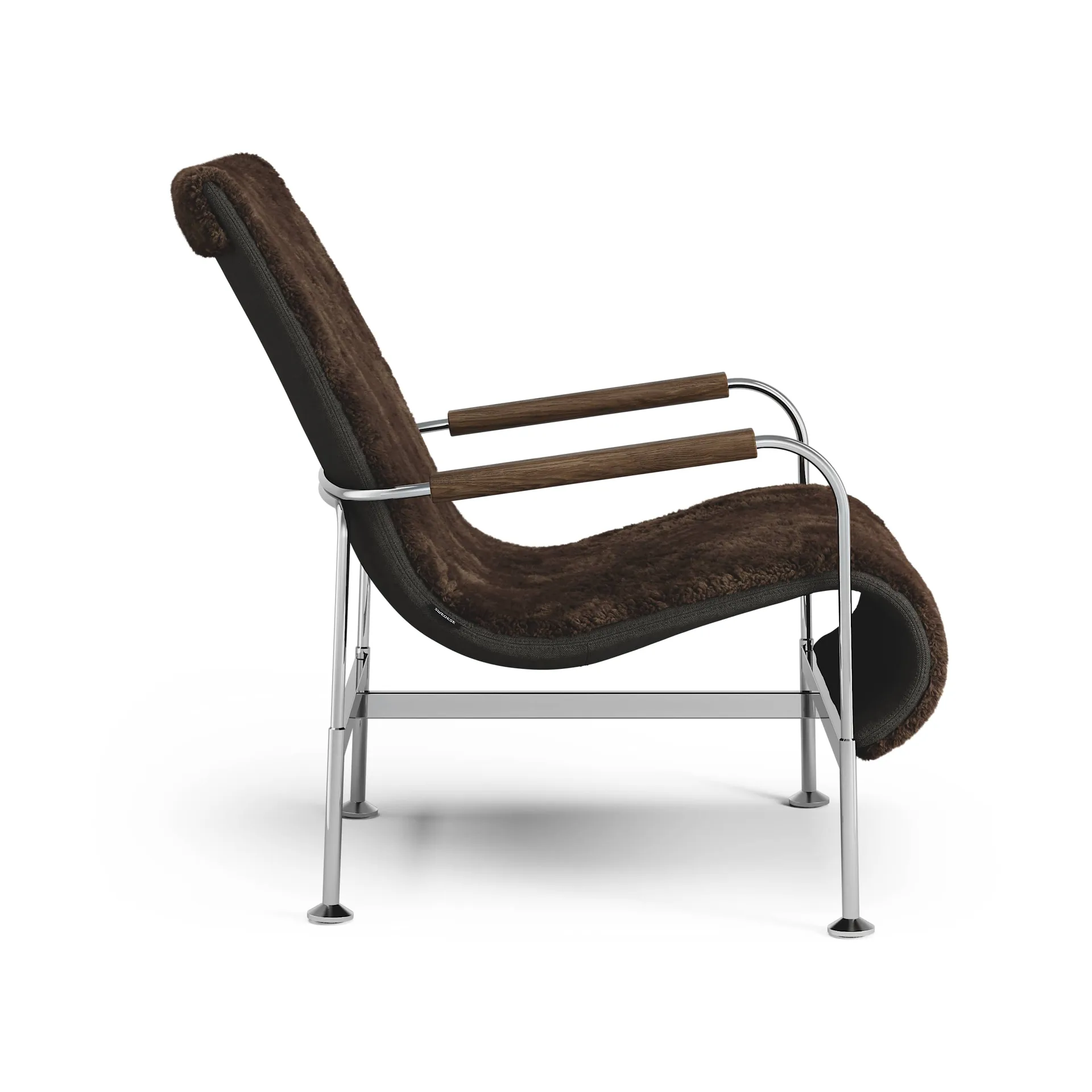 Serpentine armchair, Sheepskin Espresso-chrome Swedese