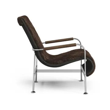 Serpentine armchair - Sheepskin Espresso-chrome - Swedese