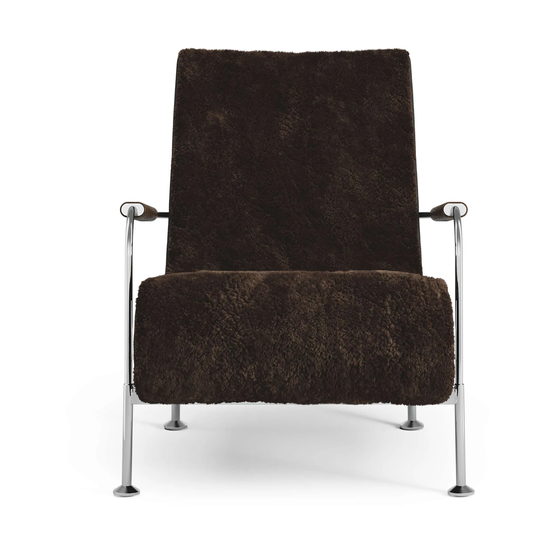 Serpentine armchair, Sheepskin Espresso-chrome Swedese