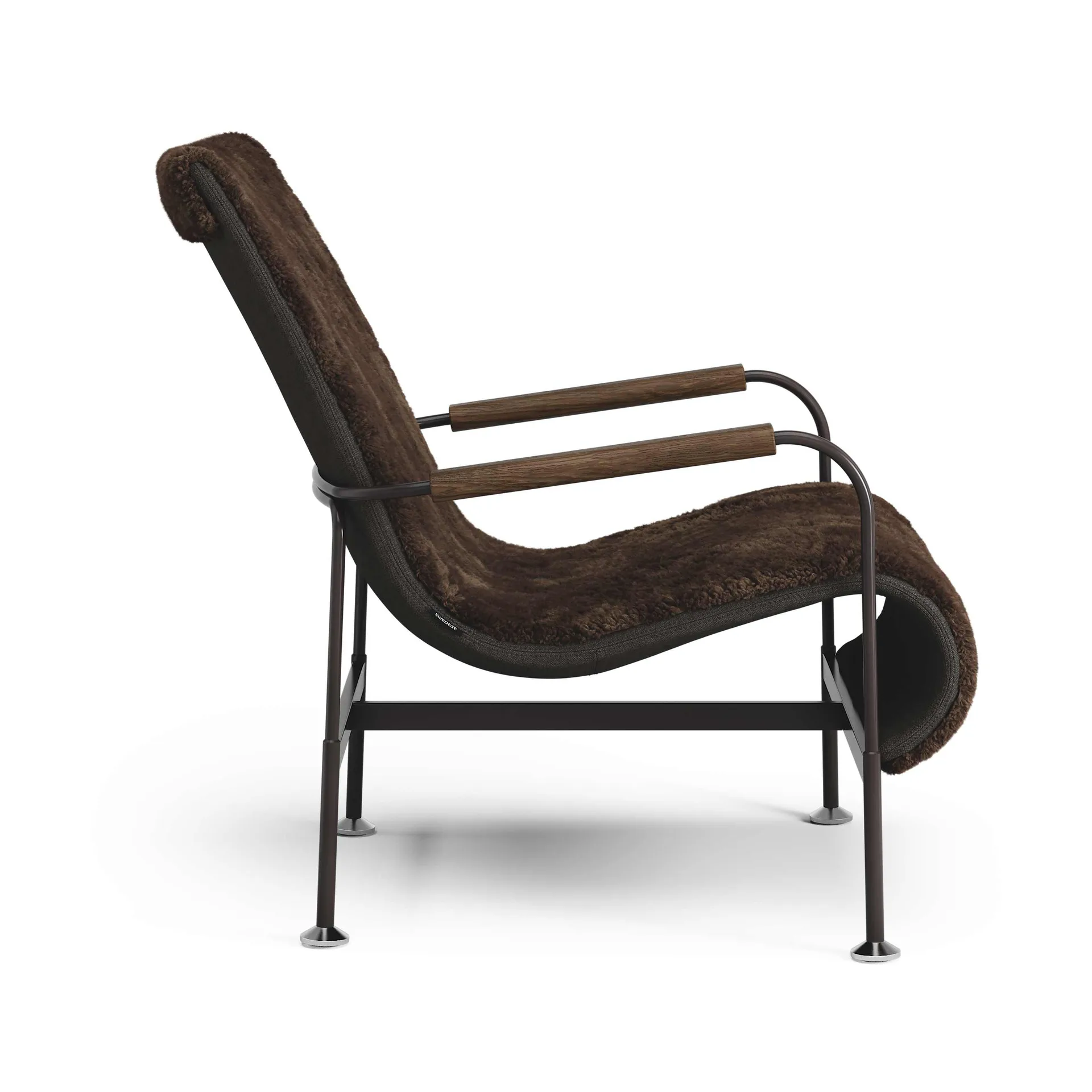 Serpentine armchair, Sheepskin Espresso dark brown Swedese