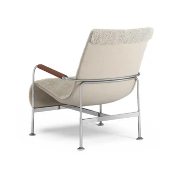 Serpentine armchair - Sheepskin Moonlight-chrome-Tärnsjö Cognac - Swedese