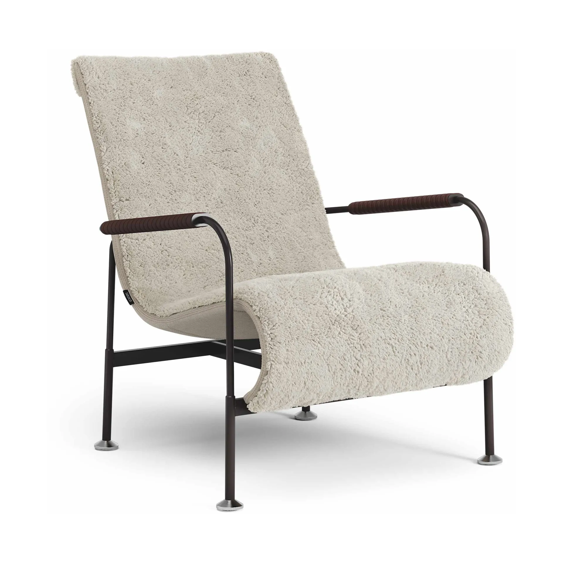 Serpentine armchair, Sheepskin Moonlight-dark brown-Tärnsjö Tobacco Swedese