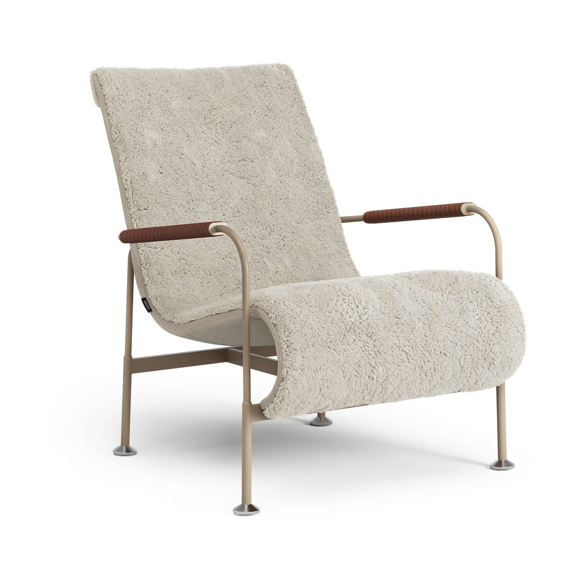 Serpentine armchair, Sheepskin Moonlight-nutmeg-Tärnsjö Cognac Swedese