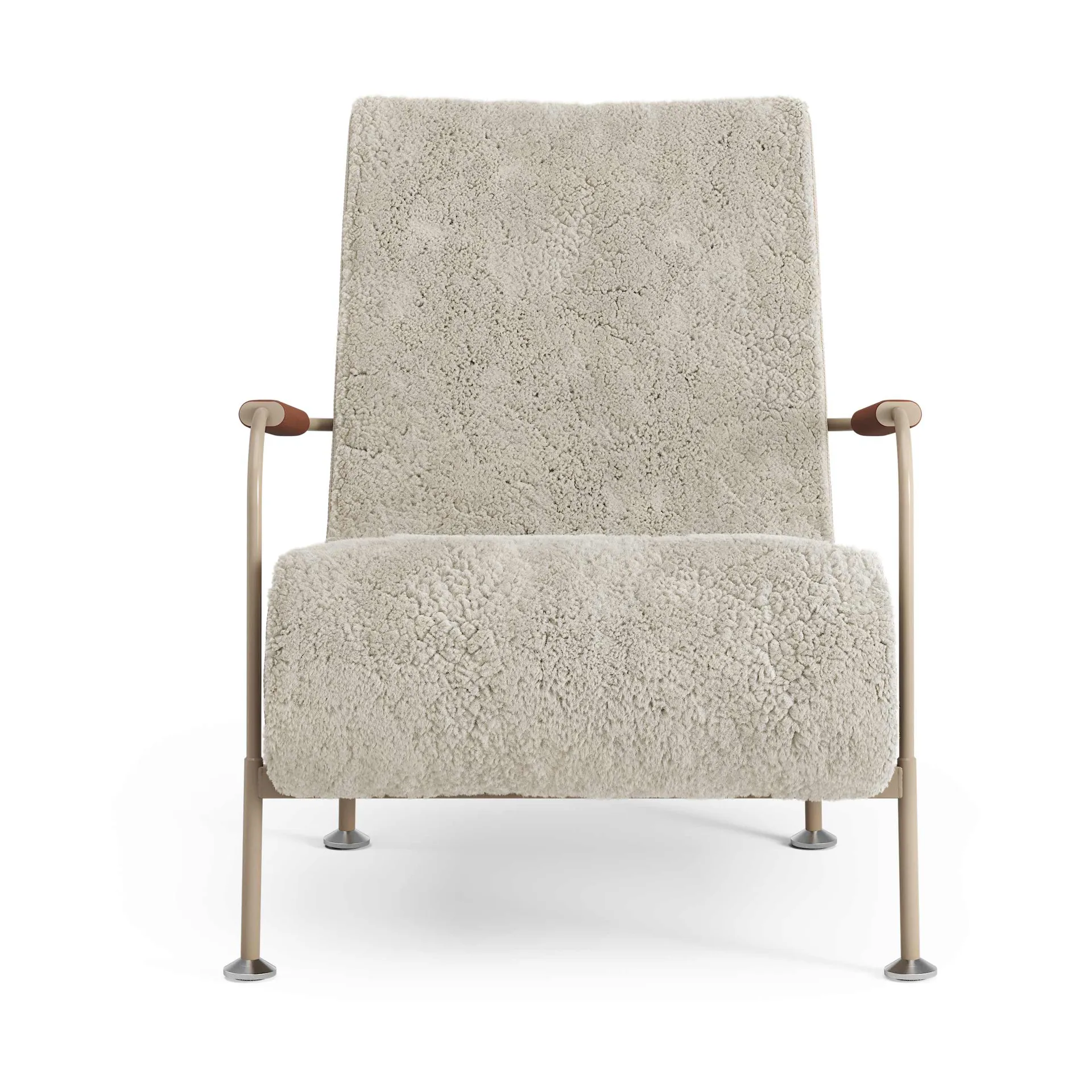 Serpentine armchair, Sheepskin Moonlight-nutmeg-Tärnsjö Cognac Swedese