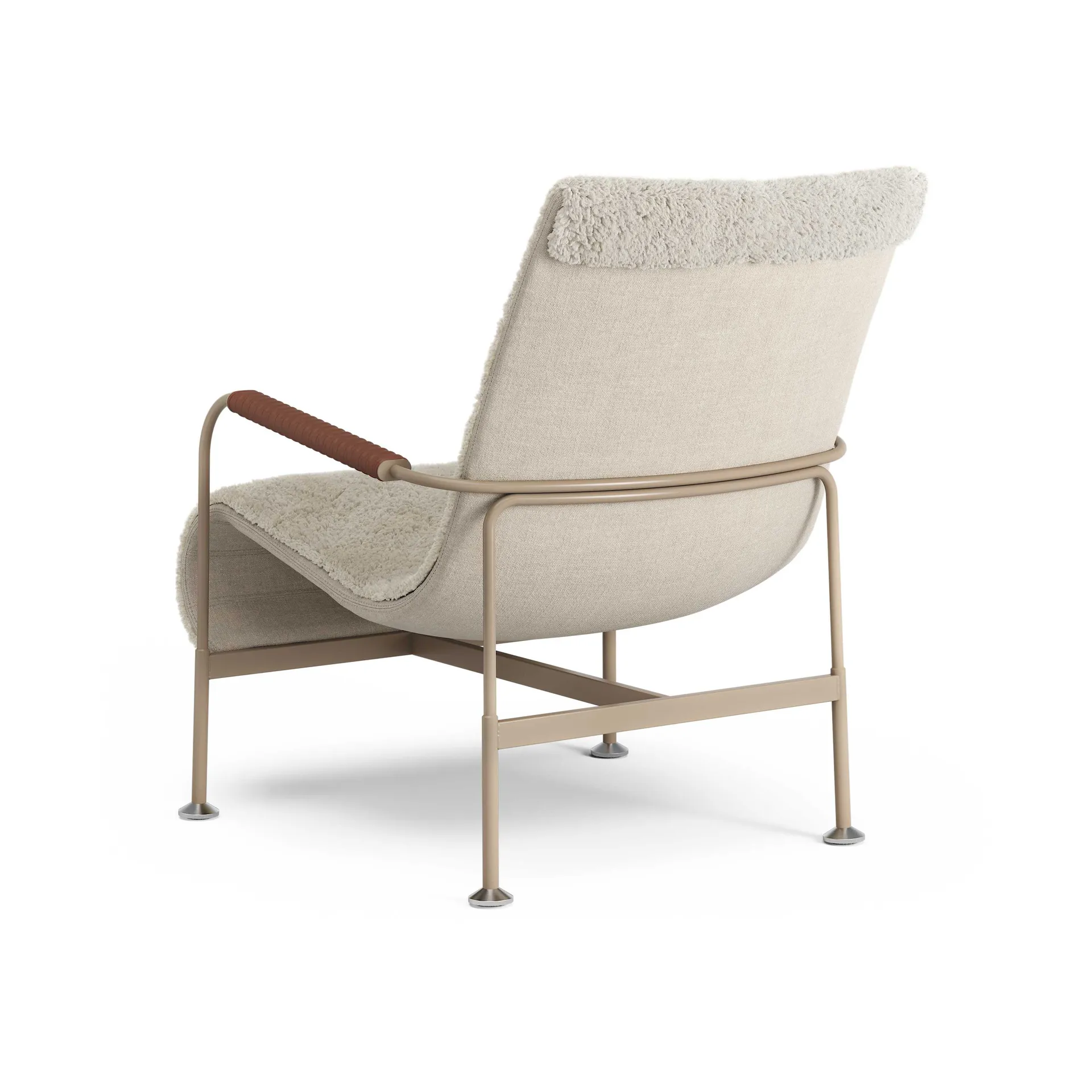 Serpentine armchair, Sheepskin Moonlight-nutmeg-Tärnsjö Cognac Swedese