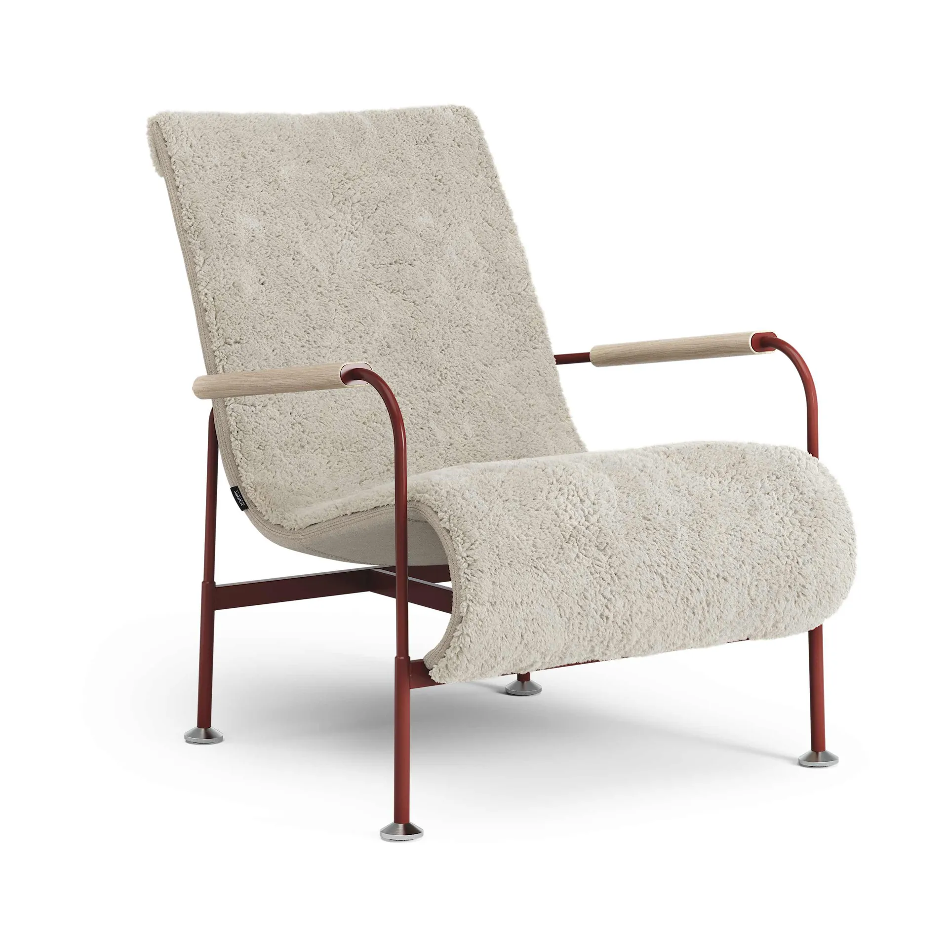 Serpentine armchair, Sheepskin Moonlight-red Swedese