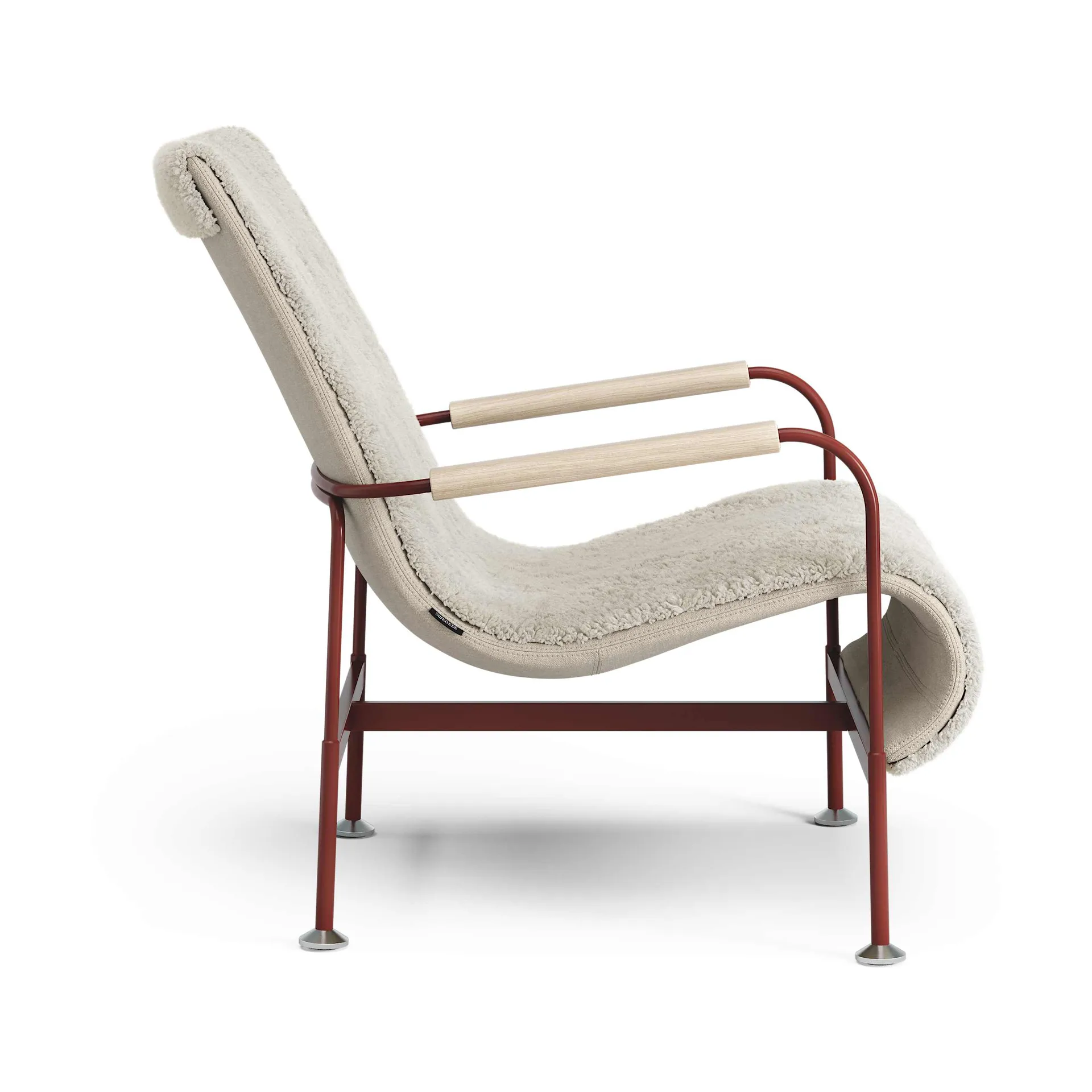 Serpentine armchair, Sheepskin Moonlight-red Swedese