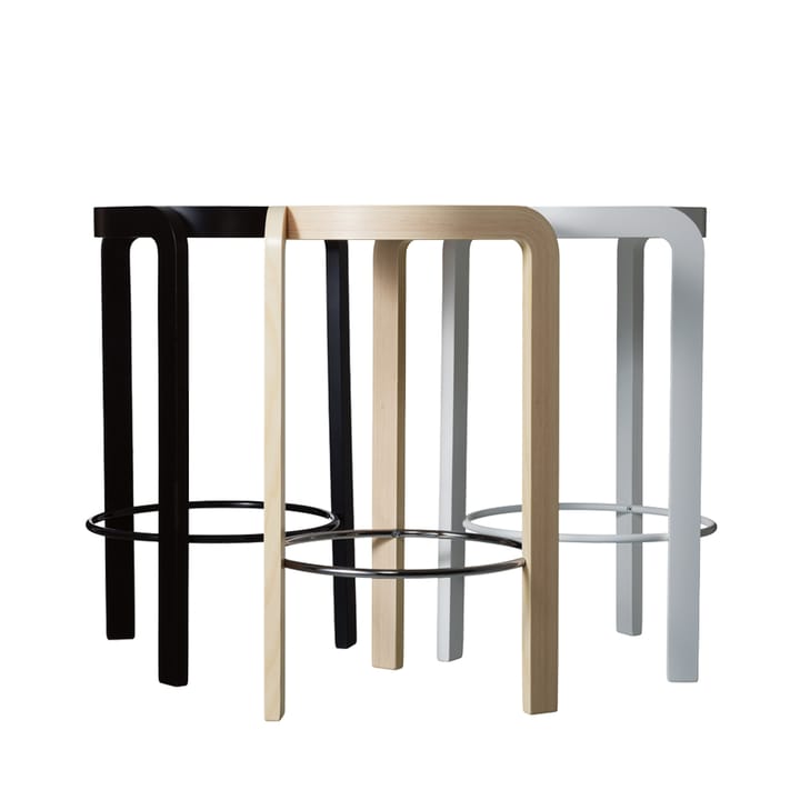 Spin barstool - Ash white glaze, foot ring in chrome - Swedese