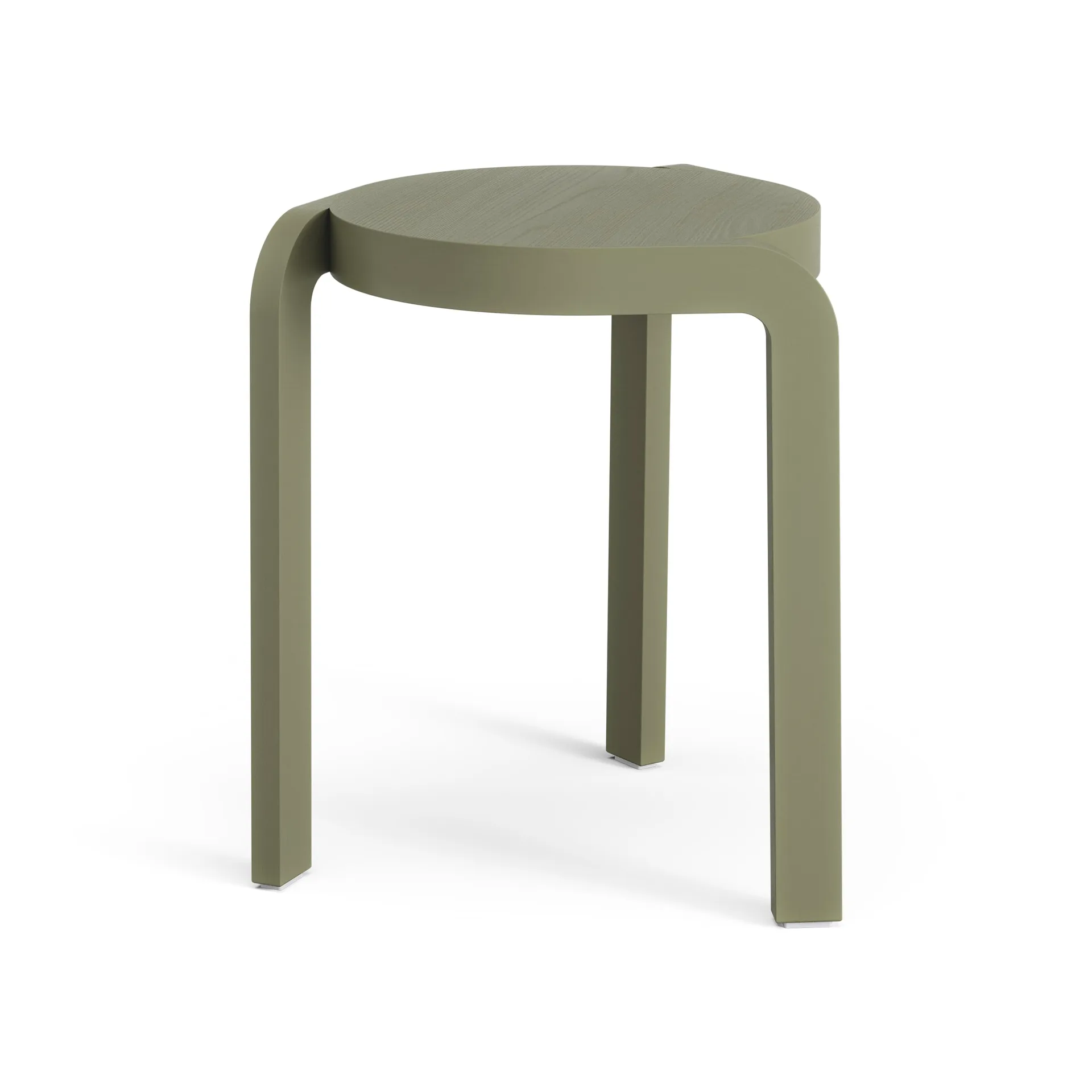 Spin round stool H44 cm, Ash-moss green, Ø32x44 cm Swedese