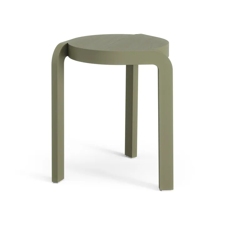 Spin round stool H44 cm - Ash-moss green, Ø32x44 cm - Swedese