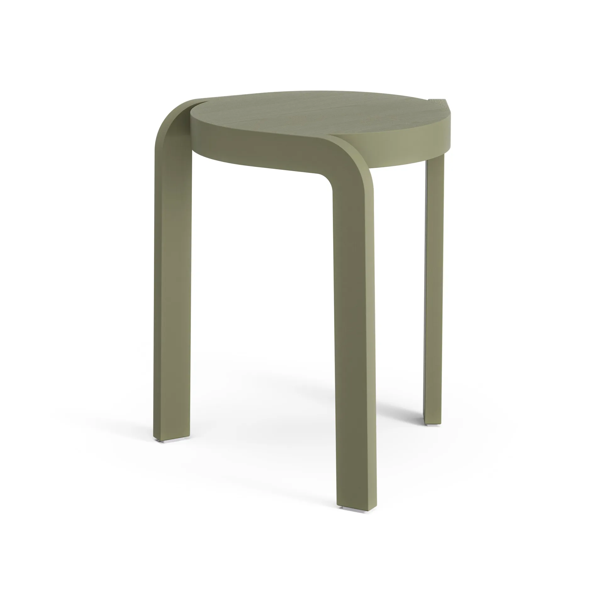 Spin round stool H44 cm, Ash-moss green, Ø32x44 cm Swedese