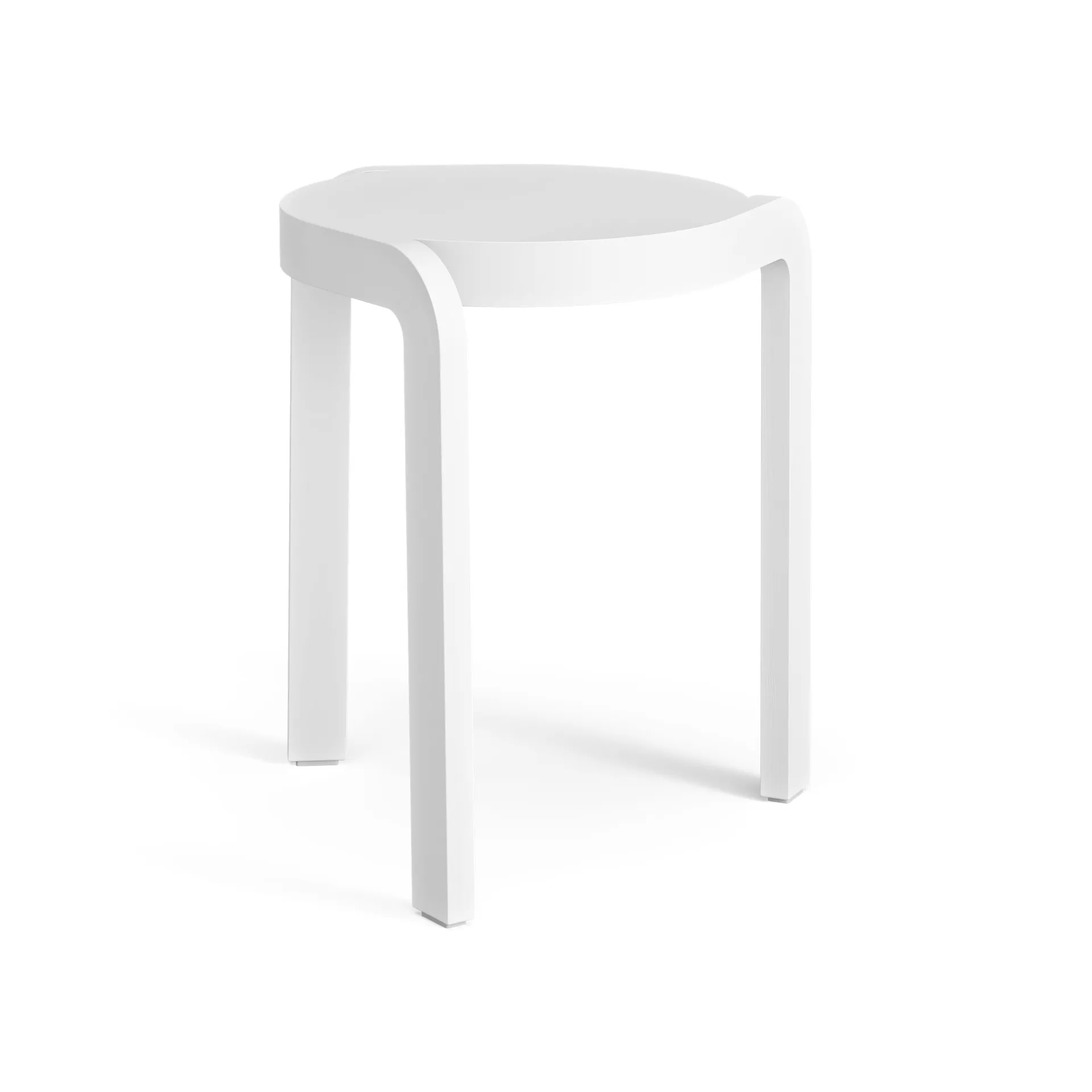 Spin round stool H44 cm, Ash white laserad, Ø32x44 cm Swedese