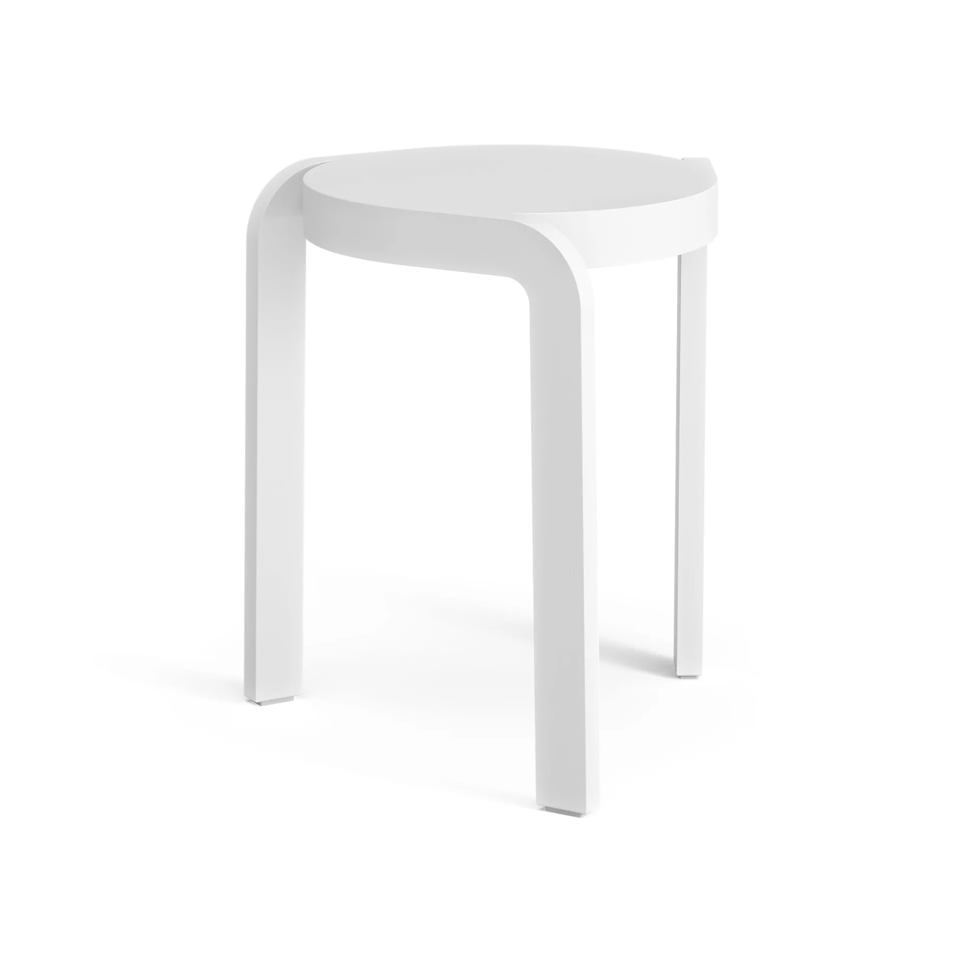 Spin round stool H44 cm, Ash white laserad, Ø32x44 cm Swedese