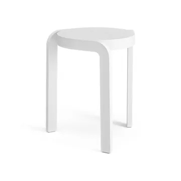 Spin round stool H44 cm - Ash white laserad, Ø32x44 cm - Swedese