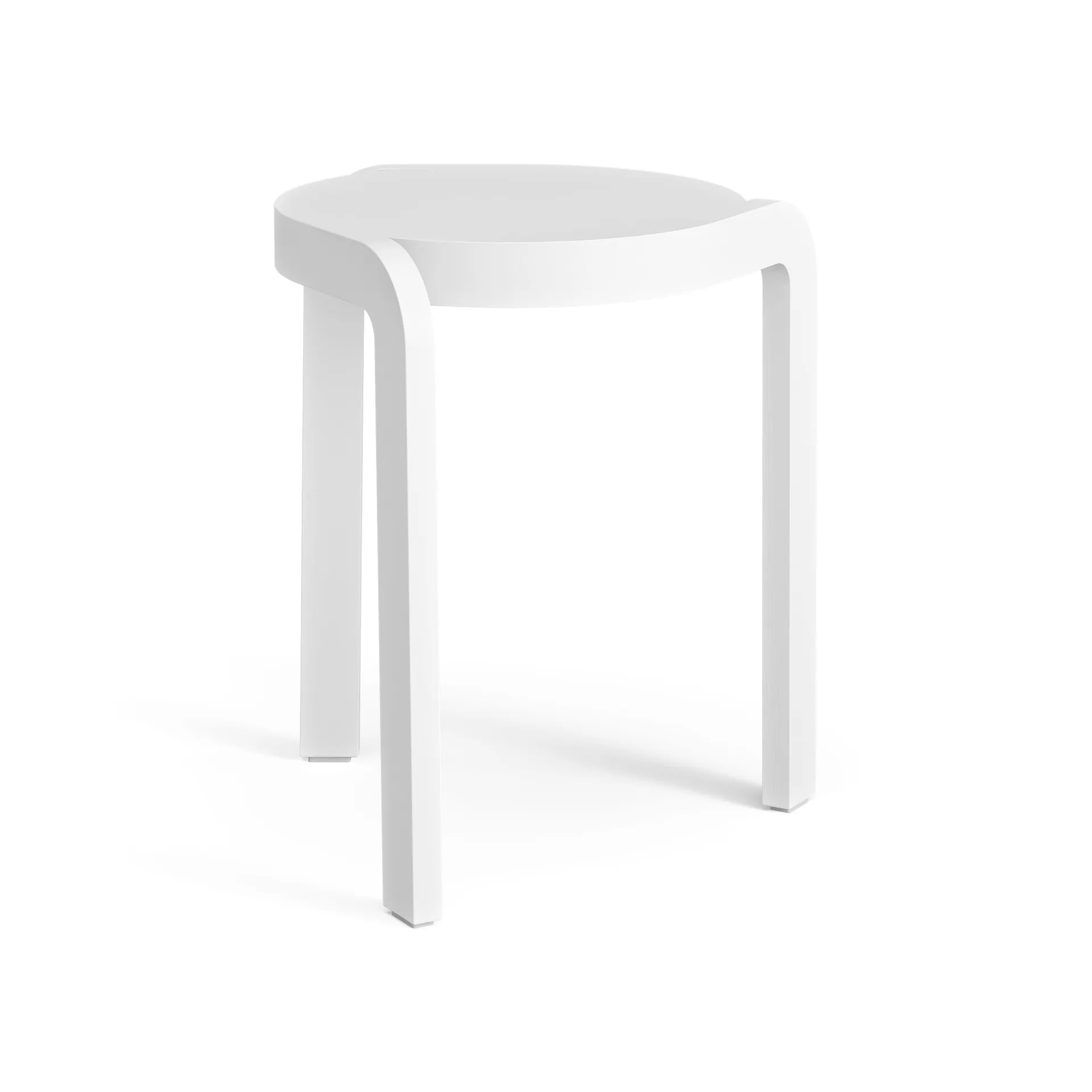 Spin round stool H44 cm, Ash white laserad, Ø32x44 cm Swedese