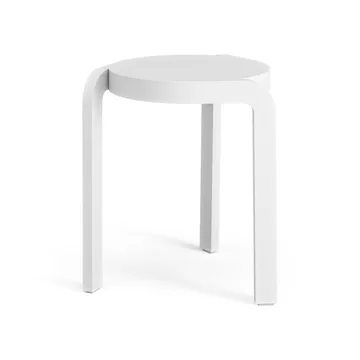 Spin round stool H44 cm - Ash white laserad, Ø32x44 cm - Swedese