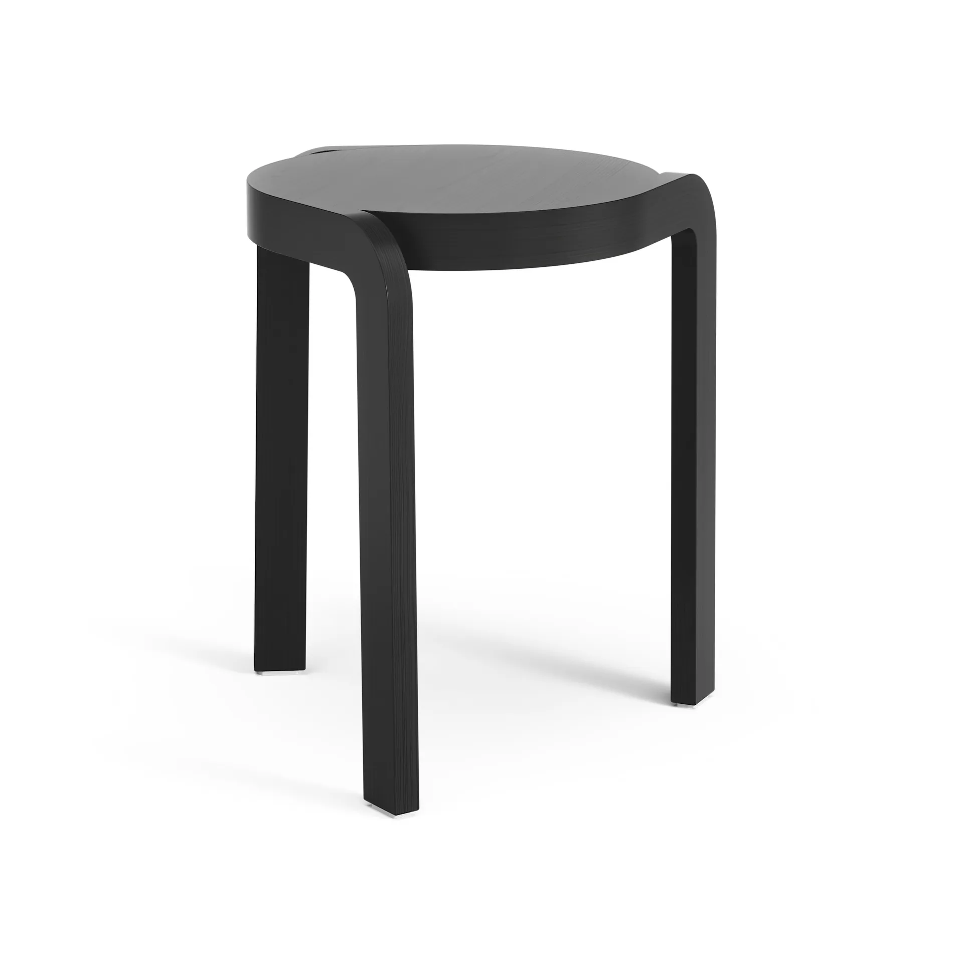 Spin stool H44 cm, Ash black laserad Swedese