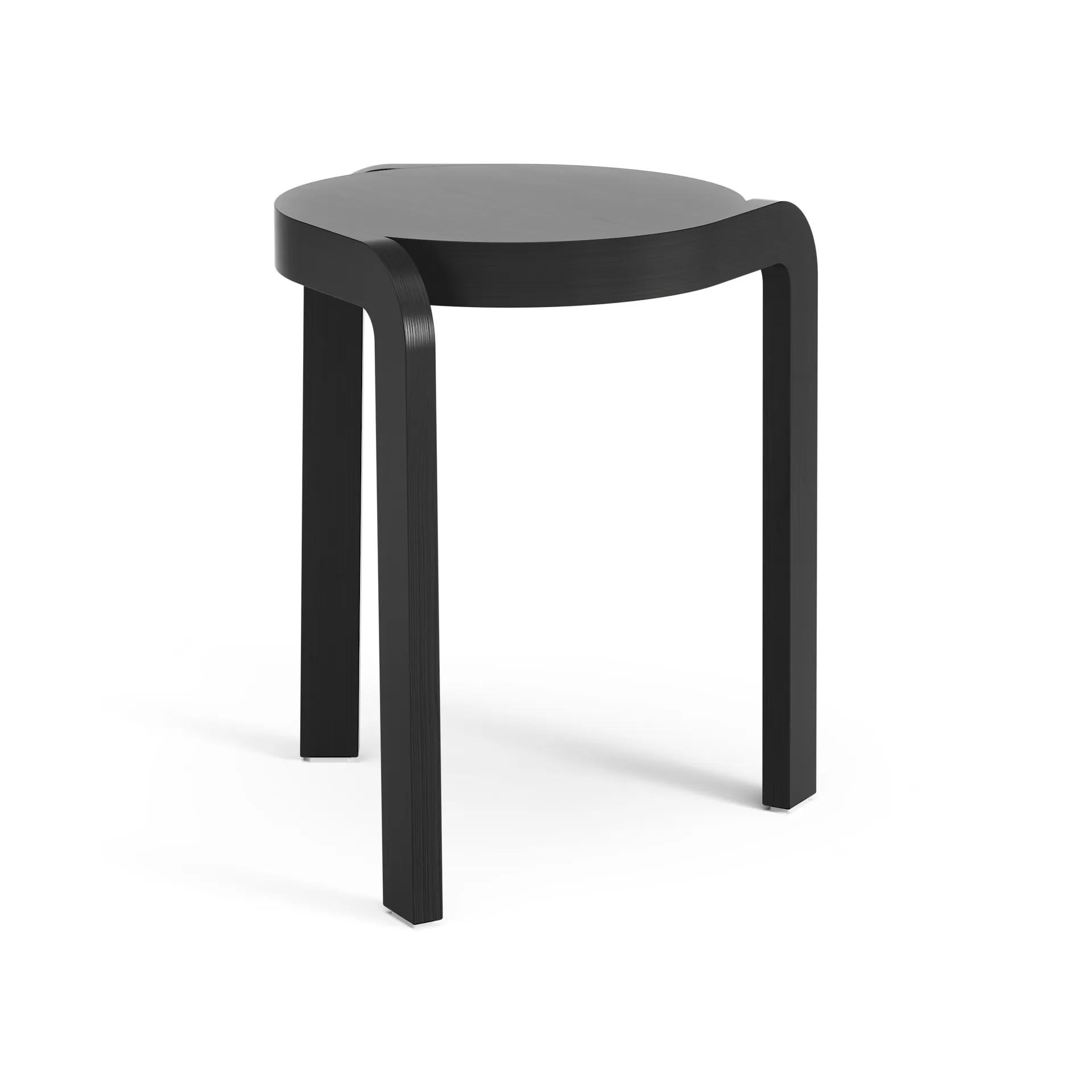 Spin stool H44 cm, Ash black laserad Swedese