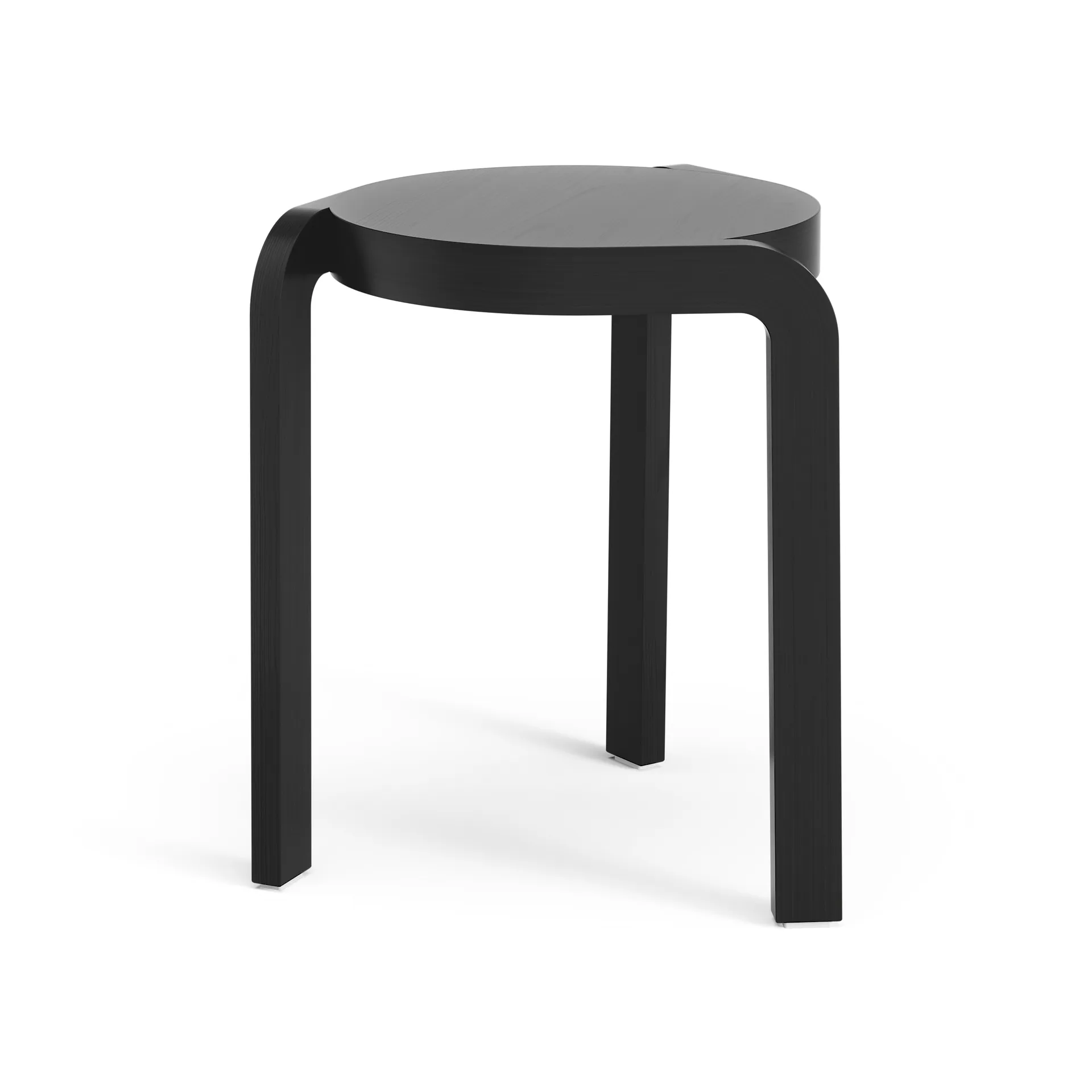 Spin stool H44 cm, Ash black laserad Swedese