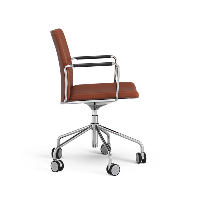 Stella office chair adjustable, Leather elmosoft 33004 brown, chrome, without flexible back Swedese