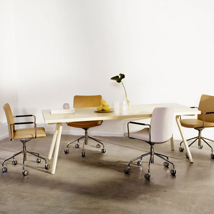 Stella office chair adjustable, Leather elmosoft 33004 brown, chrome, without flexible back Swedese