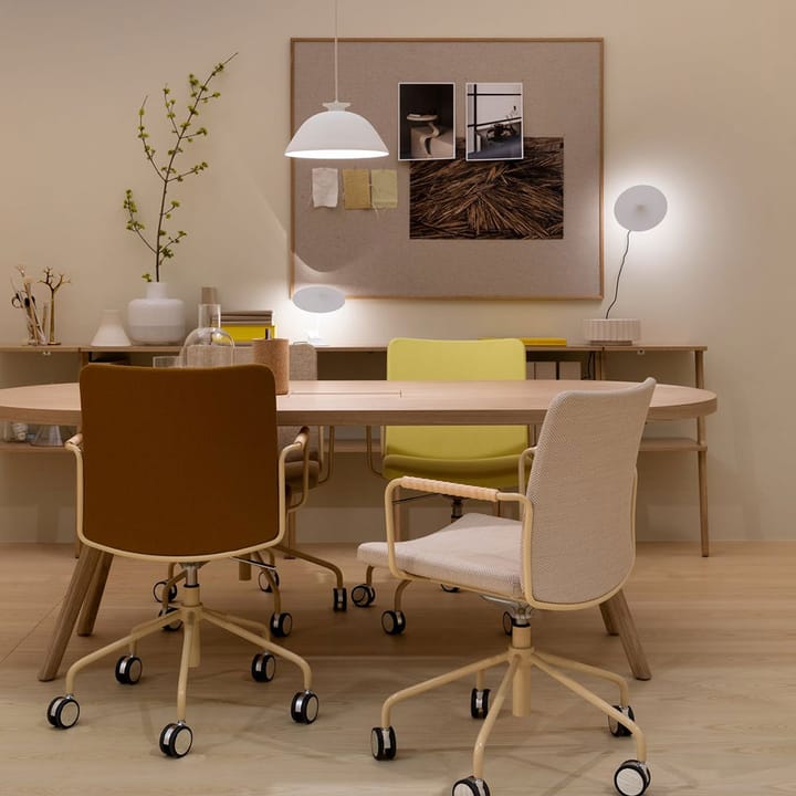 Stella office chair adjustable, Leather elmosoft 33004 brown, chrome, without flexible back Swedese