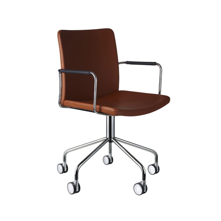 Stella office chair, Elmosoft 33004 brown-chrome Swedese