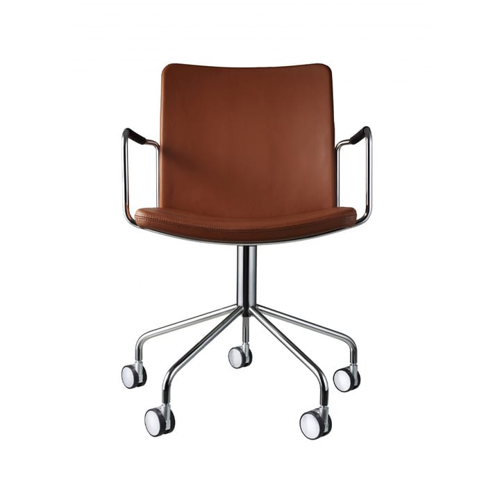 Stella office chair, Elmosoft 33004 brown-chrome Swedese