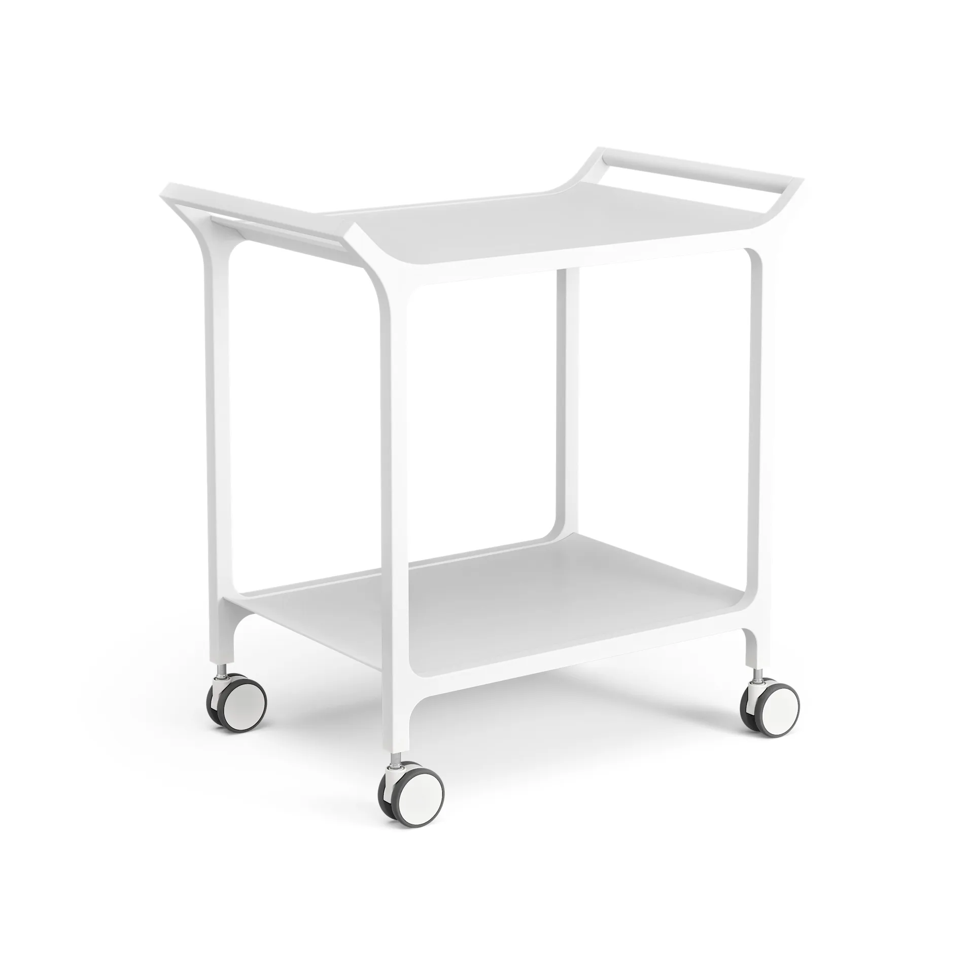 Teatime serving trolley, Ash White glazed Swedese