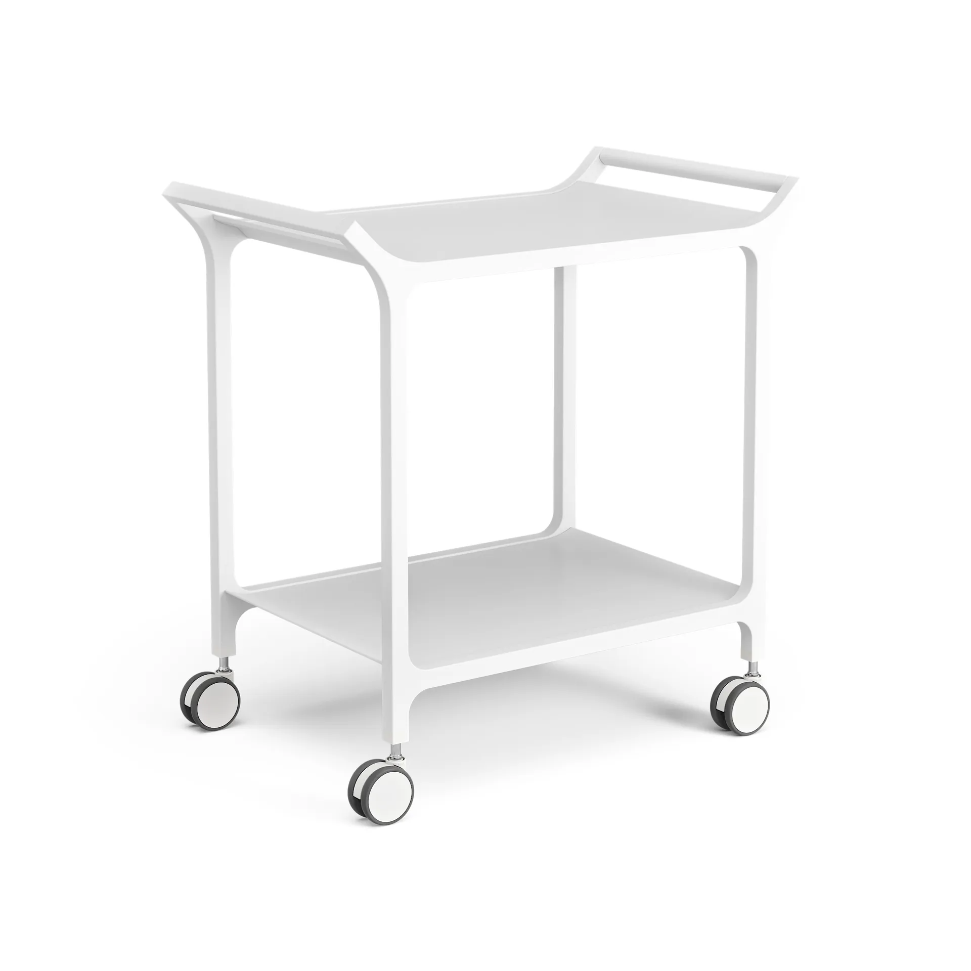 Teatime serving trolley, Ash White glazed Swedese