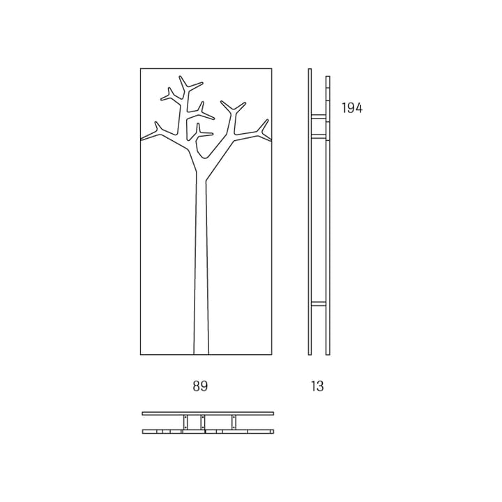 Tree Rock wall hanger - Oak clear lacquer - Swedese