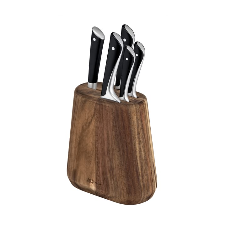 Jamie Oliver knife block with 5 knives - Acacia - Tefal