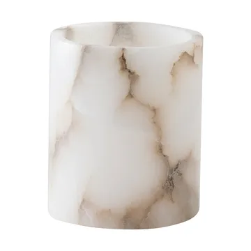 Alabaster candle holder - White-beige, M 14 cm - Tell Me More