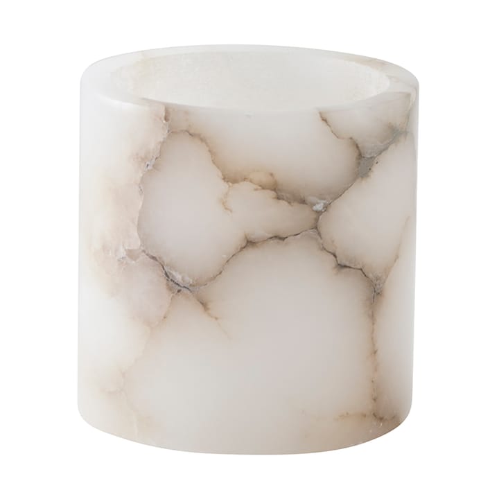 Alabaster candle holder - White-beige, S 10 cm - Tell Me More