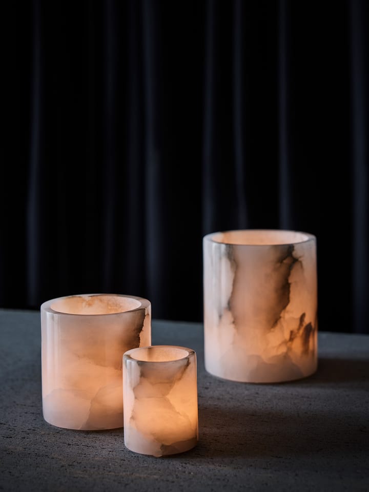Alabaster candle holder, White-beige, S 10 cm Tell Me More