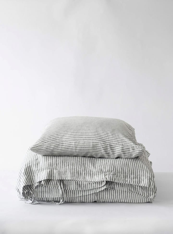 Duvet cover linen 140x200 cm - Grey/white - Tell Me More