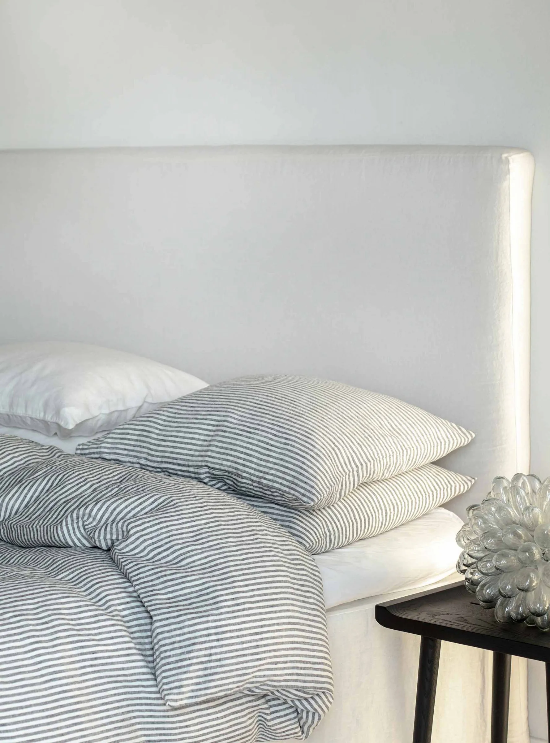 Duvet cover linen 150x200 cm, Grey/white Tell Me More