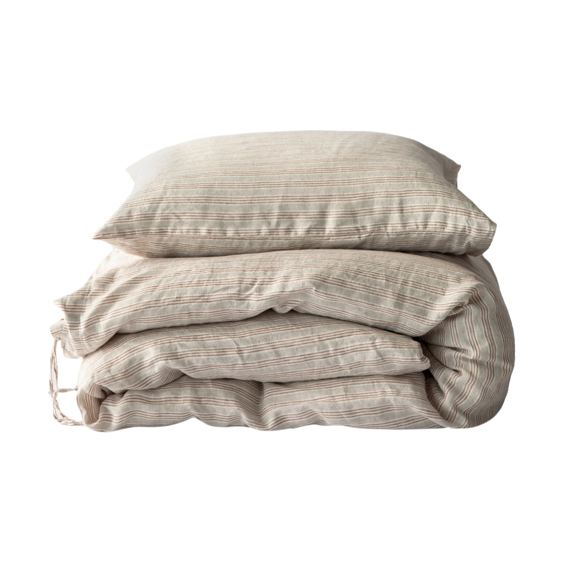 Duvet cover linen 150x200 cm, Hazelnut stripe Tell Me More