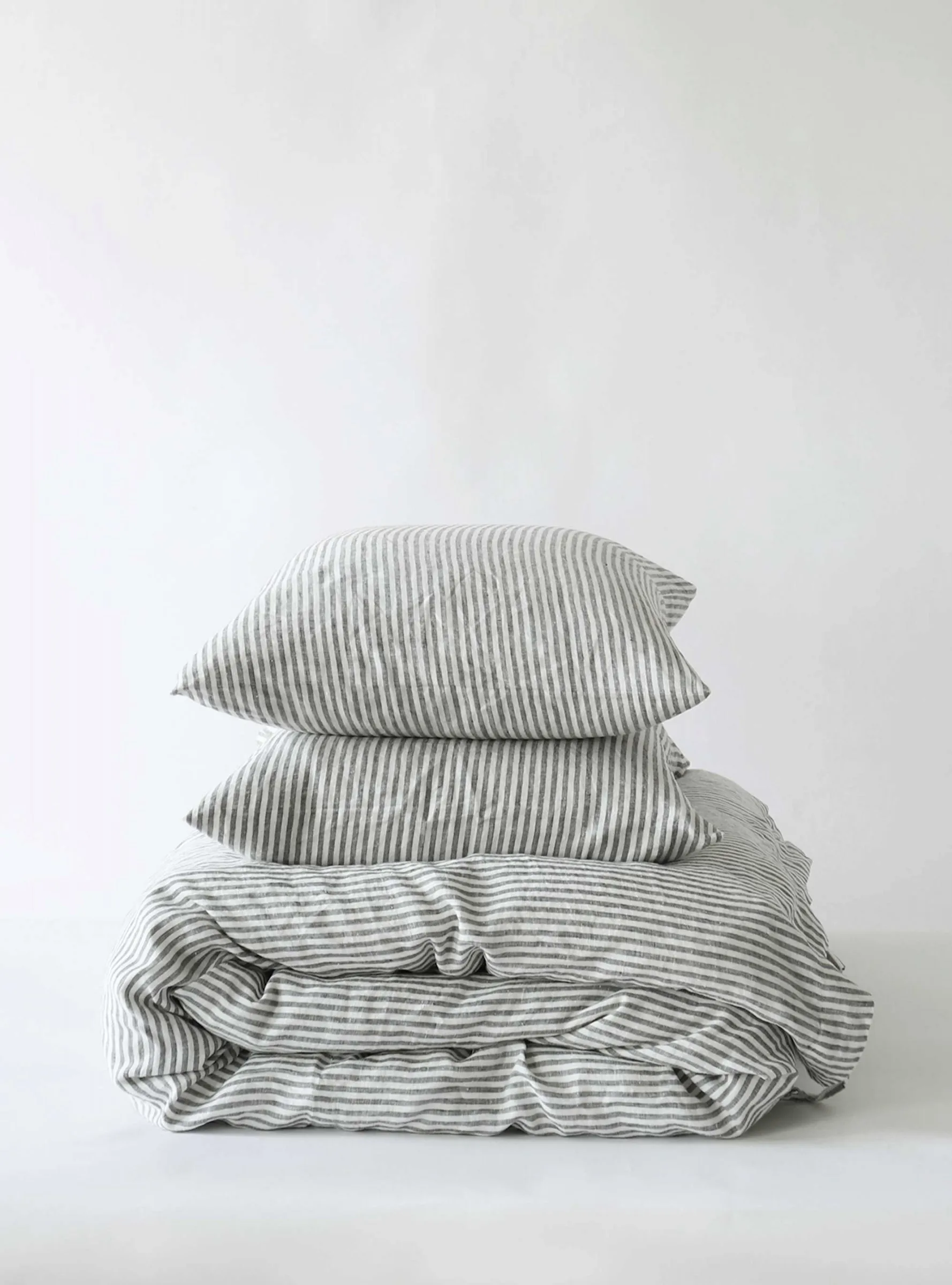 Duvet cover linen 220x240 cm, Grey/white Tell Me More