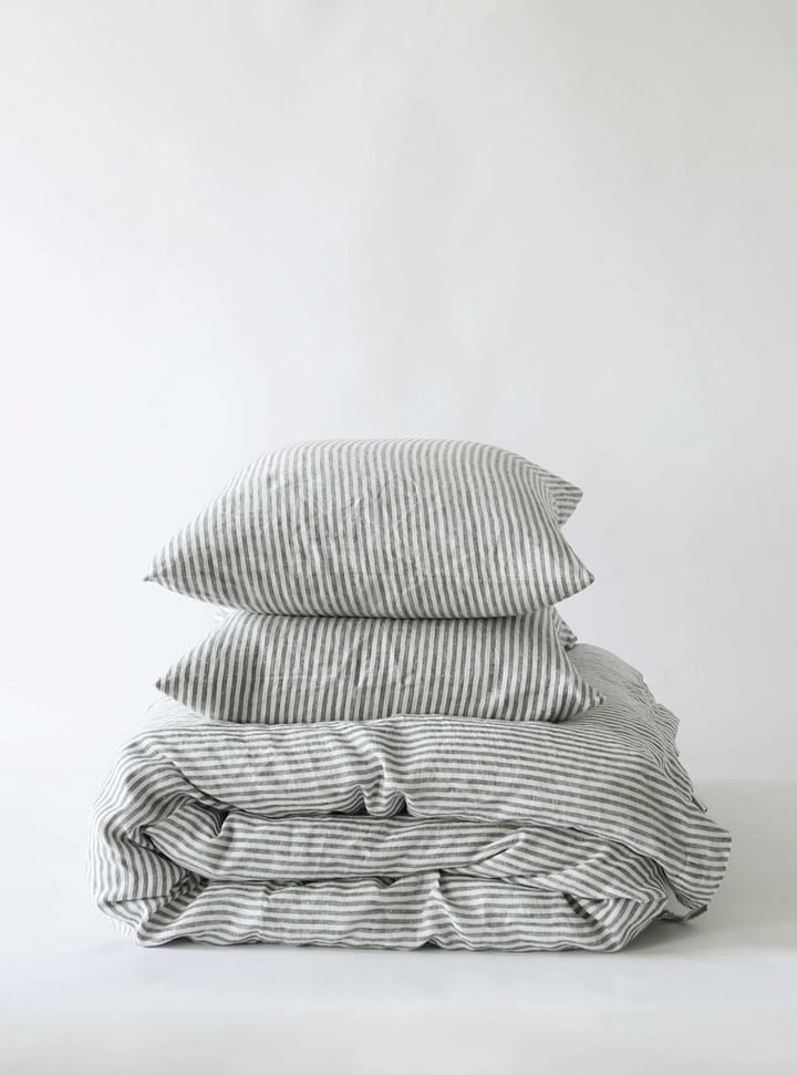 Duvet cover linen 220x240 cm - Grey/white - Tell Me More