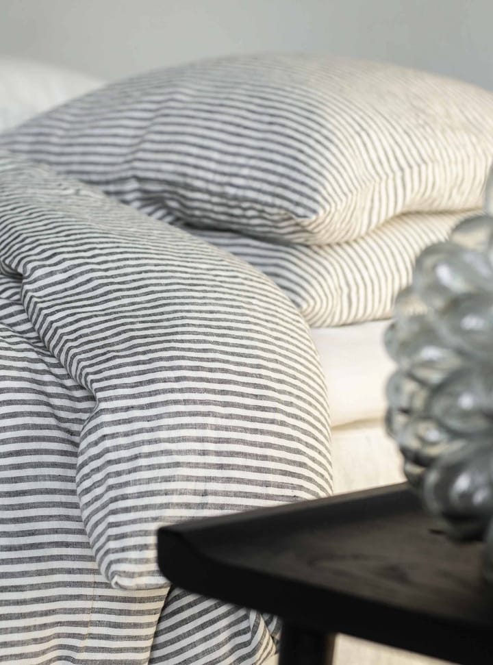 Duvet cover linen 220x240 cm - Grey/white - Tell Me More