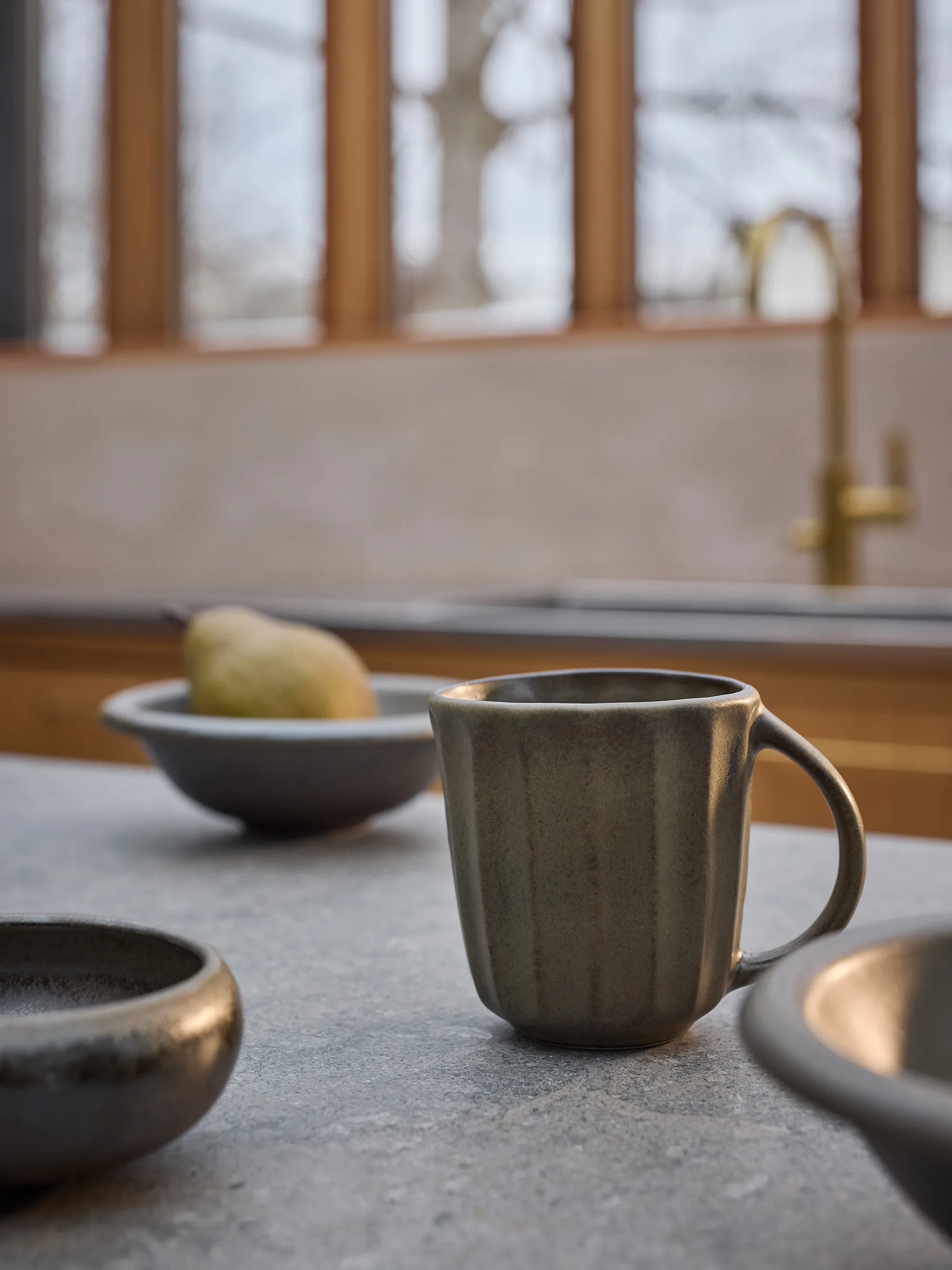 Elba mug, Green brown, 35 cl Tell Me More