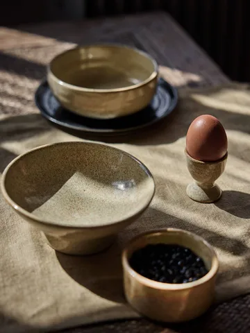 Elio footed bowl - Beige speckled, Ø14.5x6 cm - Tell Me More