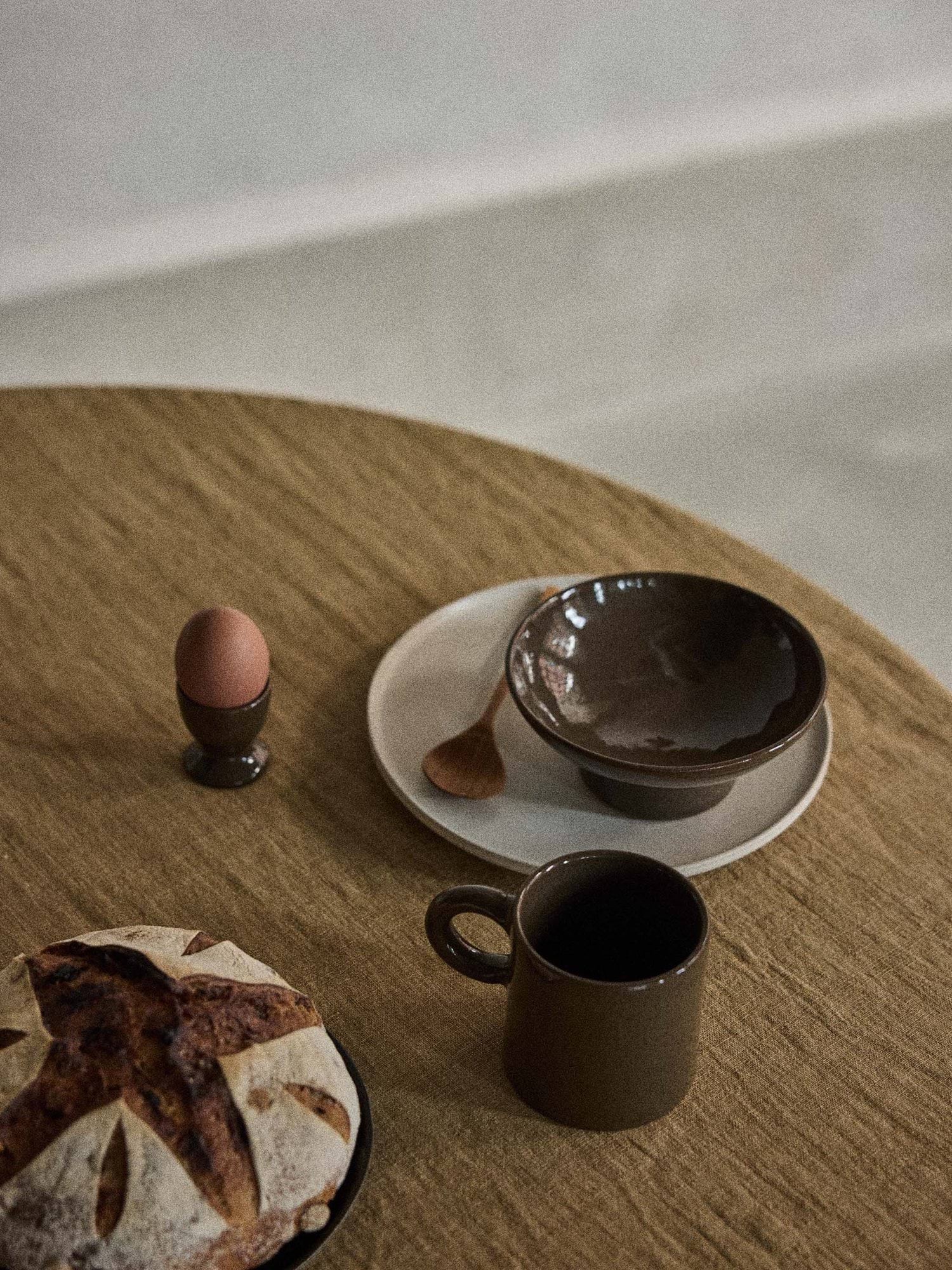 Elio footed bowl, Dark brown, Ø14.5x6 cm Tell Me More